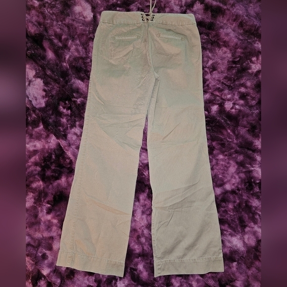 J. Crew Classic Twill Chino Broken In Women Sz 4 Brown Wide Leg Pants - Picture 4 of 5